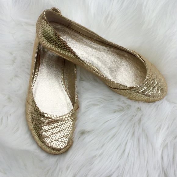 Aldo Shoes - Aldo Gold Snakeskin Flats